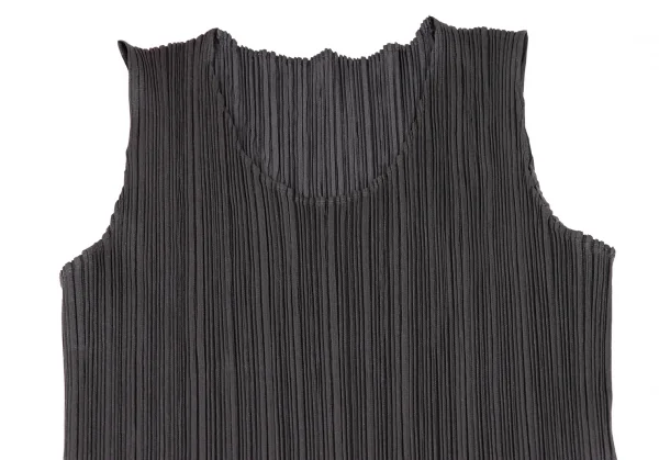 プリーツプリーズPLEATS PLEASE スリットノースリーブワンピース