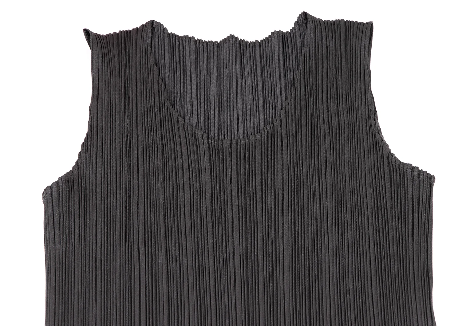PLEATS PLEASE Slit Sleeveless Dress Grey 1 (K-136747) | PLAYFUL