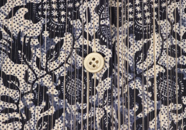 プリーツプリーズPLEATS PLEASE ボタニカルプリントセットアップ ベージュ紺3 1 K-136753_007