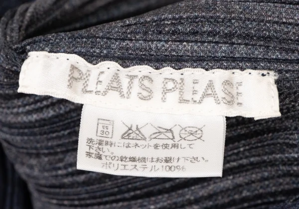 プリーツプリーズPLEATS PLEASE デニムプリントシャツジャケット 紺4 K-136754_015