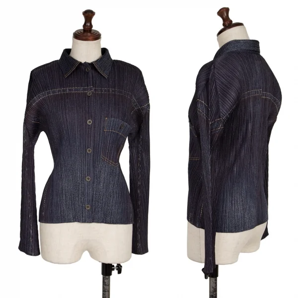 PLEATS PLEASE Denim Printed Jacket & Pants K-136756_002