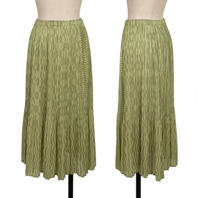 PLEATS PLEASE Curved Stripe Print Skirt