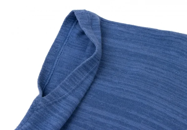 イッセイミヤケISSEY MIYAKEアシンメトリー混紡ニット 青M K-136783_009