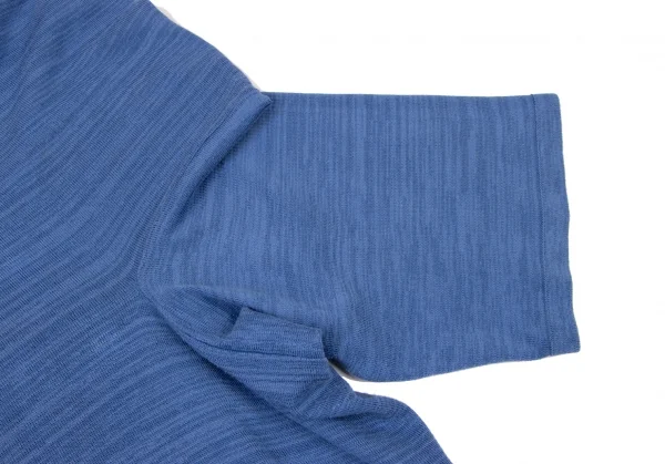 イッセイミヤケISSEY MIYAKEアシンメトリー混紡ニット 青M K-136783_010