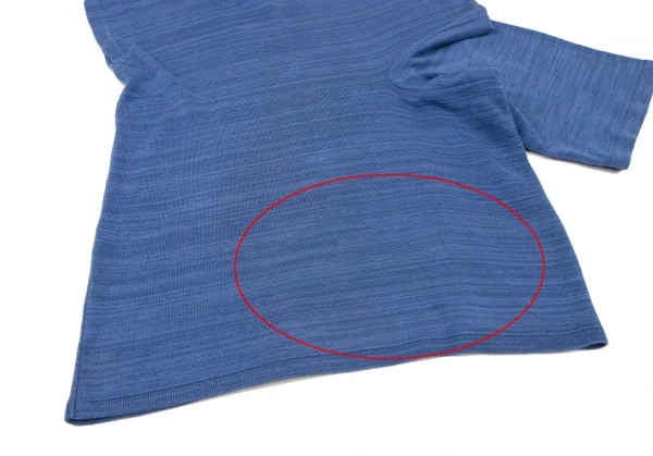 イッセイミヤケISSEY MIYAKEアシンメトリー混紡ニット 青M K-136783_011