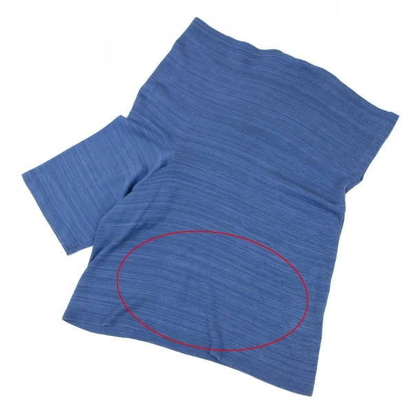 イッセイミヤケISSEY MIYAKEアシンメトリー混紡ニット 青M K-136783_016