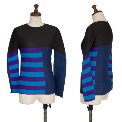 ISSEY MIYAKE me Panel Color Stretch Pleated T-shirt