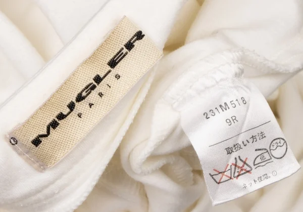 ミュグレーMUGLER スクエアデコルテ切替Tシャツ オフホワイトM位 K-136810_010