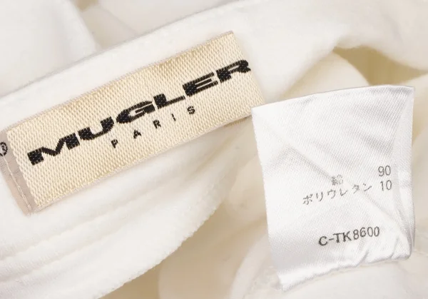 ミュグレーMUGLER スクエアデコルテ切替Tシャツ オフホワイトM位 K-136810_011