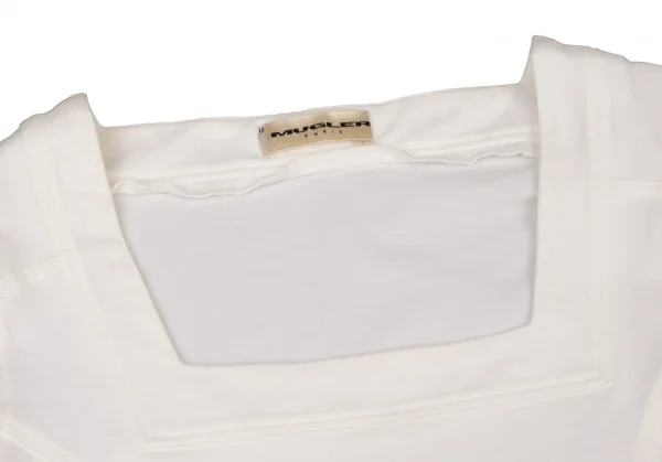 ミュグレーMUGLER スクエアデコルテ切替Tシャツ オフホワイトM位 K-136810_003