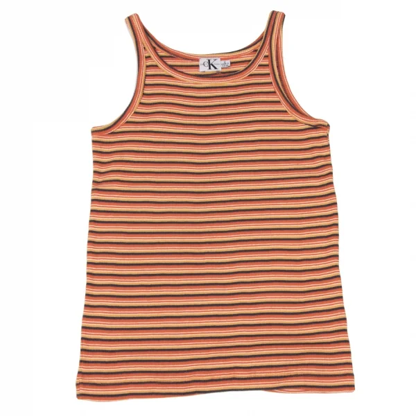 Calvin Klein Jeans Striped Rib Tank Top Orange M K-136817_001