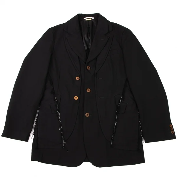 コムデギャルソン オムプリュスCOMME des GARCONS HOMME PLUS カットオフドッキングポリジャケット 黒S K-136881_001