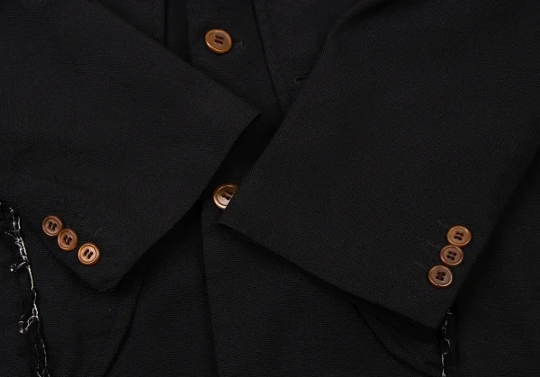 コムデギャルソン オムプリュスCOMME des GARCONS HOMME PLUS カットオフドッキングポリジャケット 黒S K-136881_010