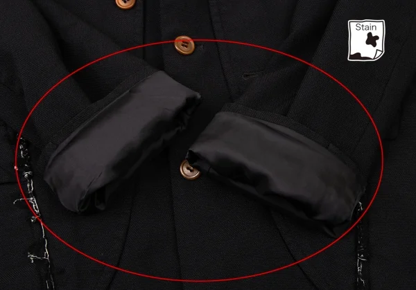 コムデギャルソン オムプリュスCOMME des GARCONS HOMME PLUS カットオフドッキングポリジャケット 黒S K-136881_011