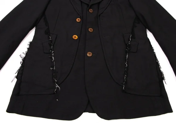 コムデギャルソン オムプリュスCOMME des GARCONS HOMME PLUS カットオフドッキングポリジャケット 黒S K-136881_012