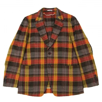 ポールスミスPaul Smith コットンウールシワ加工チェックジャケット