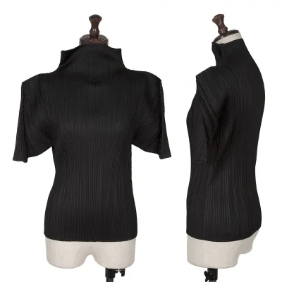 PLEATS PLEASE High-neck T-shirt