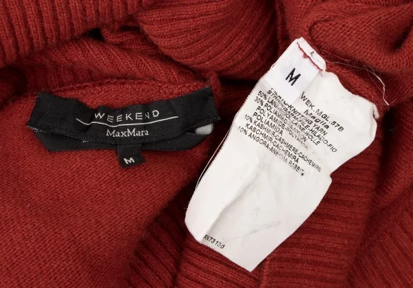 マックスマーラMax Mara WEEKEND カシミヤ混紡リブタートルネックニット 赤M K-136931_013