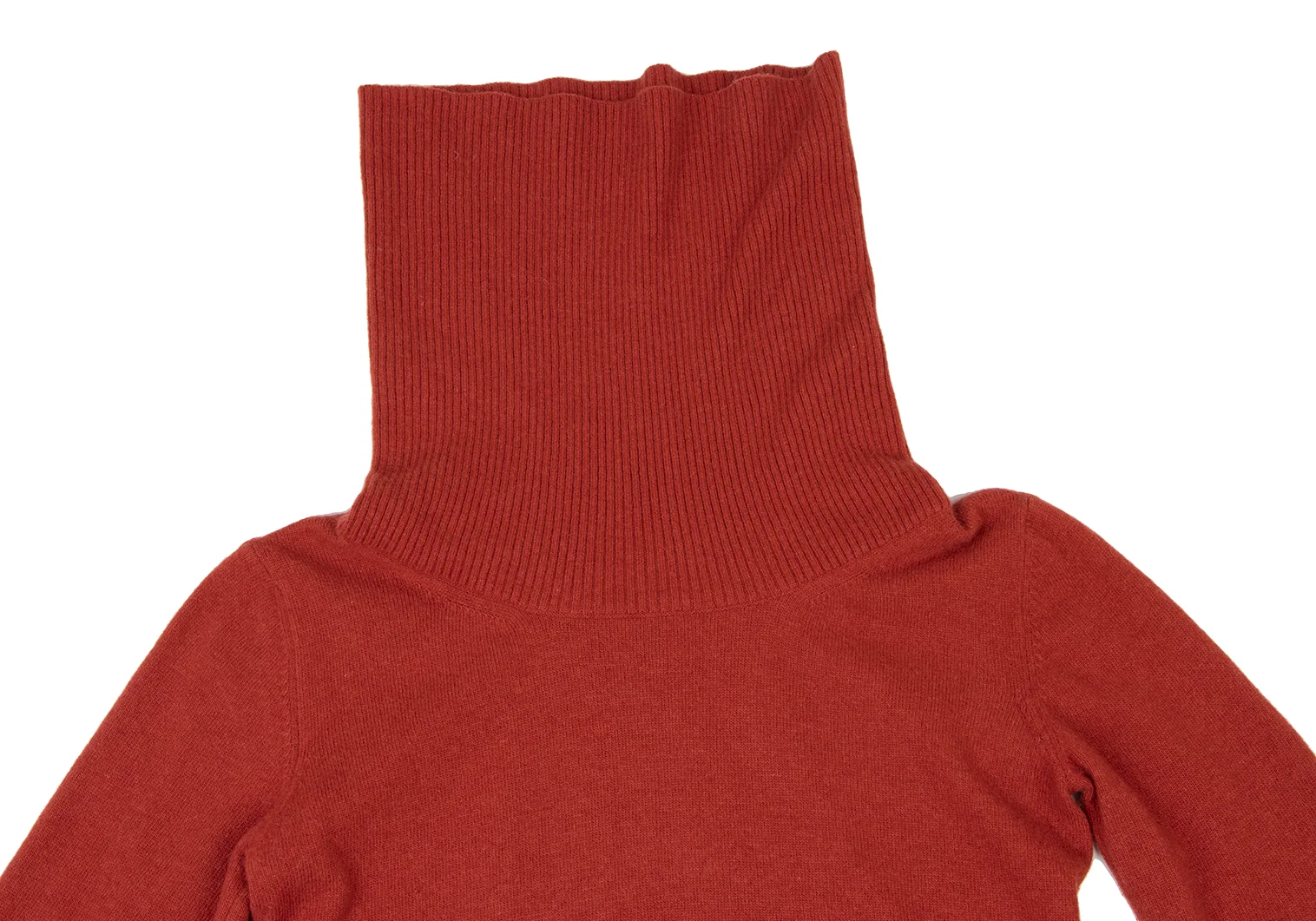美品 Max Mara マックスマーラ カシミヤブレンド 七分袖 ハイネック ニット セーター S レッド レディース 古着 中古 Max Mara - 美品 Max Mara マックスマーラ カシミヤブレンド 七