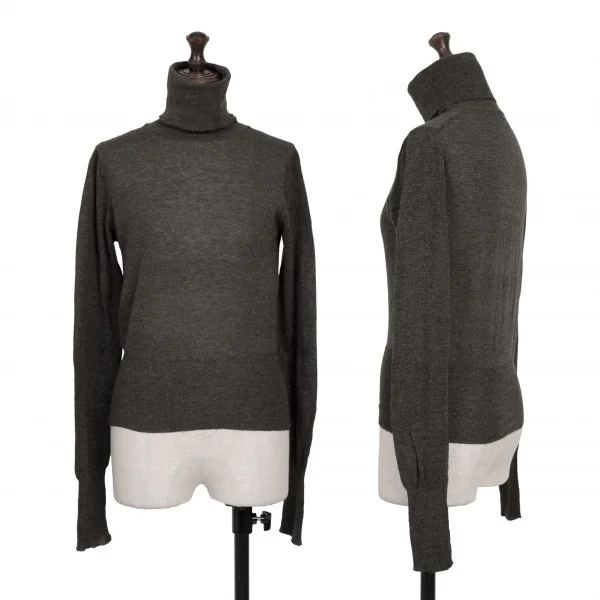 MIU MIU Cashmere Blended Roll-neck Knit Sweater Charcoal 38 K-136943_001