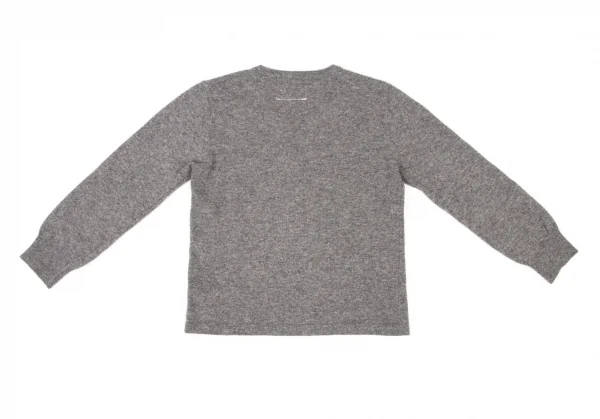 エムエム 6 メゾン マルジェラMM6 MAISON MARGIELA ウールナイロンVネックニットセーター グレーS位 K-136956_011