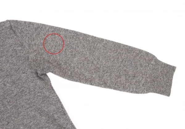 エムエム 6 メゾン マルジェラMM6 MAISON MARGIELA ウールナイロンVネックニットセーター グレーS位 K-136956_005