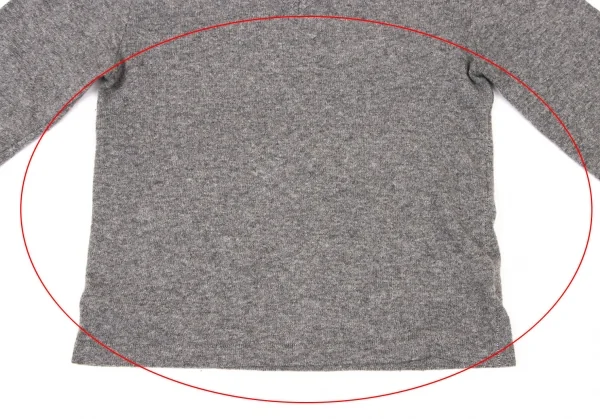 エムエム 6 メゾン マルジェラMM6 MAISON MARGIELA ウールナイロンVネックニットセーター グレーS位 K-136956_008