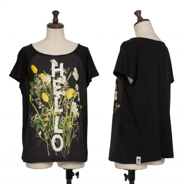 ポールスミスPaul Smith PAUL フロントフラワープリント切替Tシャツ 黒黄M K-136987_001