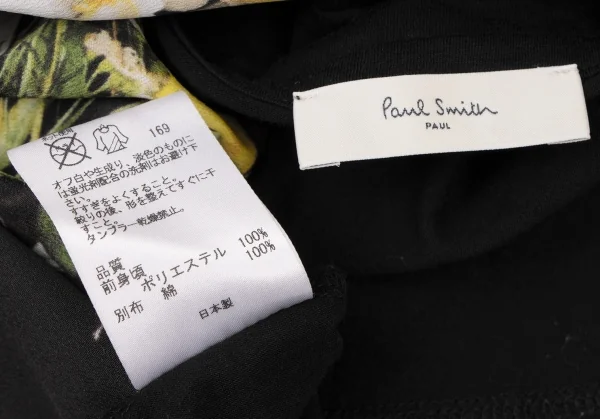 ポールスミスPaul Smith PAUL フロントフラワープリント切替Tシャツ 黒黄M K-136987_016