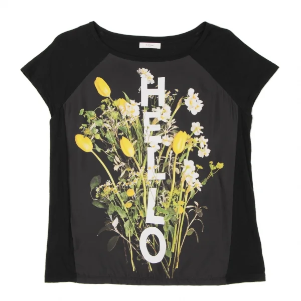 ポールスミスPaul Smith PAUL フロントフラワープリント切替Tシャツ 黒黄M K-136987_002