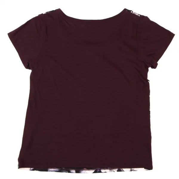 ポールスミス ブラックPaul Smith BLACK フロントフラワープリント切替Tシャツ 紫M K-136989_011