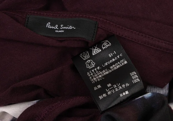 ポールスミス ブラックPaul Smith BLACK フロントフラワープリント切替Tシャツ 紫M K-136989_014