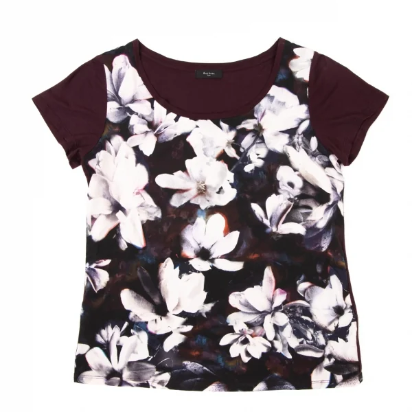 ポールスミス ブラックPaul Smith BLACK フロントフラワープリント切替Tシャツ 紫M K-136989_002