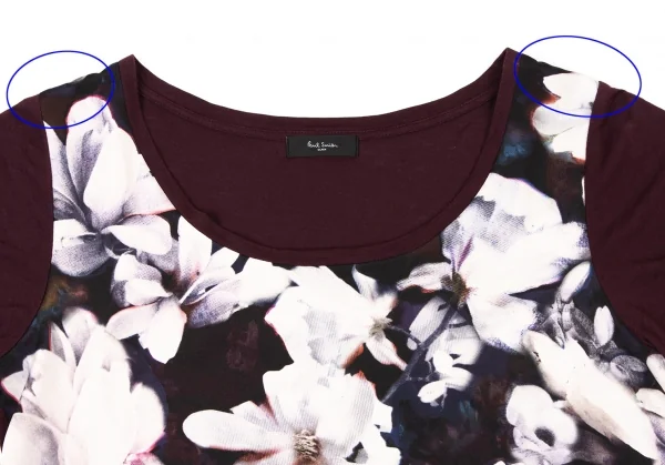 ポールスミス ブラックPaul Smith BLACK フロントフラワープリント切替Tシャツ 紫M K-136989_003
