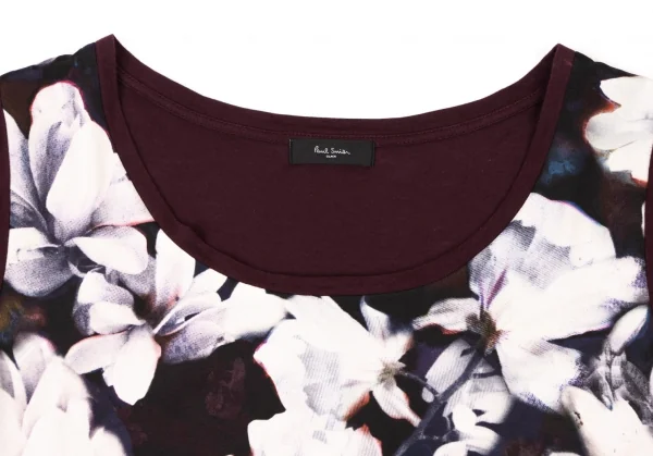 ポールスミス ブラックPaul Smith BLACK フロントフラワープリント切替Tシャツ 紫M K-136989_006