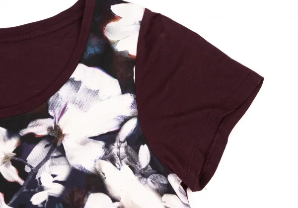 ポールスミス ブラックPaul Smith BLACK フロントフラワープリント切替Tシャツ 紫M K-136989_007