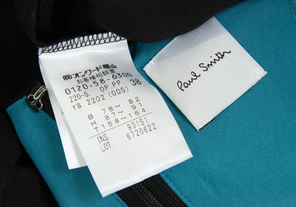 ポールスミスPaul Smith 袖マルチカラーVネックワンピース 黒マルチ38 K-136992_017