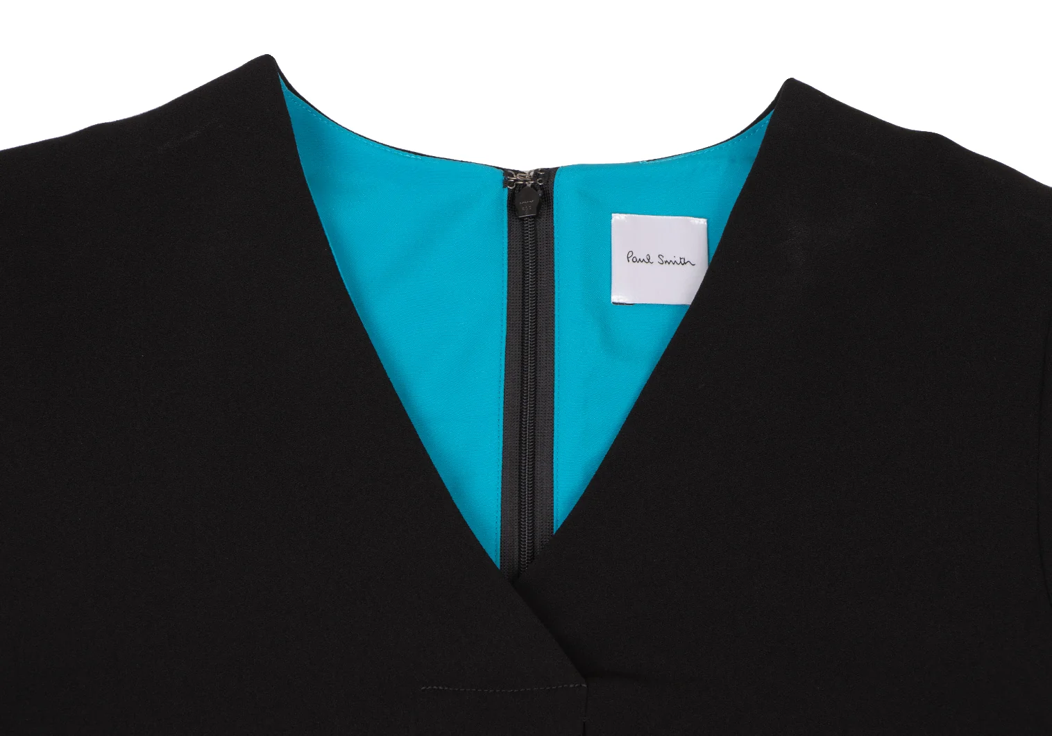 ポールスミスPaul Smith 袖マルチカラーVネックワンピース 黒