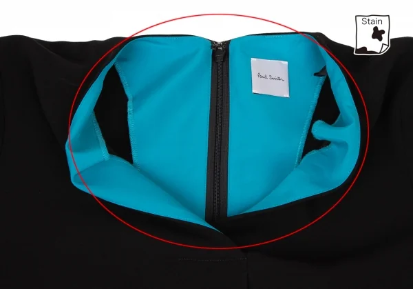 ポールスミスPaul Smith 袖マルチカラーVネックワンピース 黒マルチ38 K-136992_005