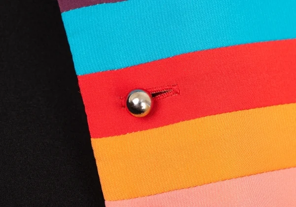 ポールスミスPaul Smith 袖マルチカラーVネックワンピース 黒マルチ38 K-136992_009