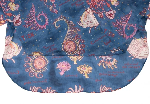 TSUMORI CHISATO Patterned Silk Front Drape Blouse K-136994_007