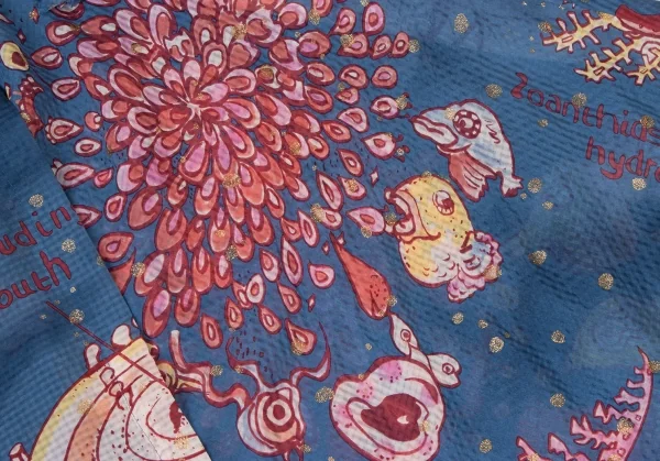 TSUMORI CHISATO Patterned Silk Front Drape Blouse K-136994_008