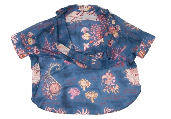 TSUMORI CHISATO Patterned Silk Front Drape Blouse K-136994_009
