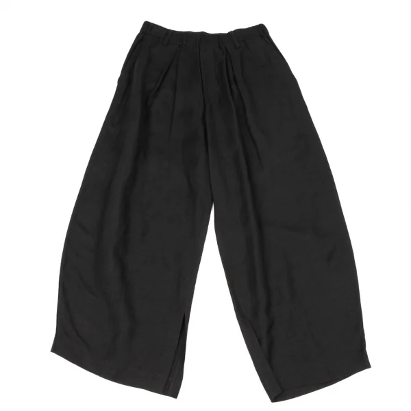 RISMAT by Y's Linen Blended Hem Slit Wide Pants Black 2 K-137022_001