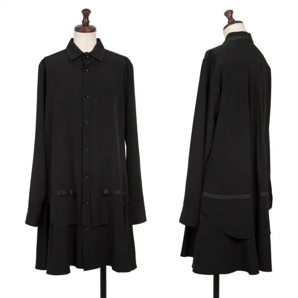Y's Switching Ribbon Taping Shirt Black 2 K-137027_001