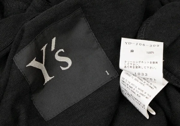 Y's Linen Hem Asymmetry Long Jacket K-137029_020