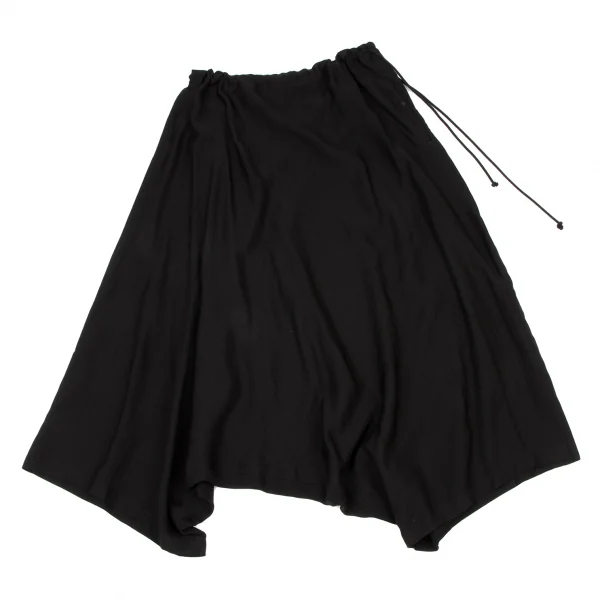 ワイズY's レーヨン混紡サルエルパンツ 黒2 K-137033_001
