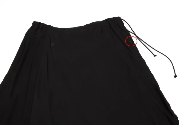 ワイズY's レーヨン混紡サルエルパンツ 黒2 (K-137033)