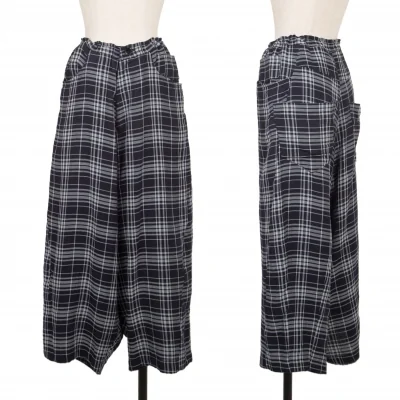 Y's Cotton Check Dropped Crotch Pants