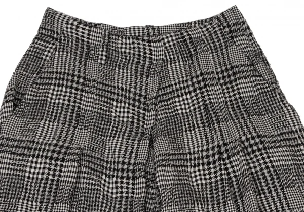 Y's Wool Cotton Gingham Patchwork Wide Pants K-137037_002